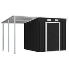 Vidaxl Vrtna lopa z nadstreškom antracitna 335x193x184 cm jeklo
