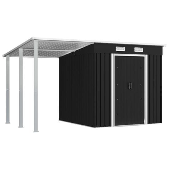 Vidaxl Vrtna lopa z nadstreškom antracitna 335x193x184 cm jeklo
