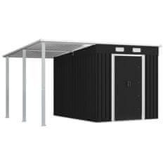 Vidaxl Vrtna lopa z nadstreškom antracitna 335x236x184 cm jeklo