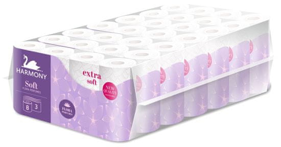 Harmony toaletni papir Soft Flora, 3-slojni, 7 x 8 rol