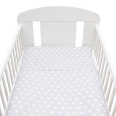 NEW BABY 2-delna posteljnina 90/120 cm siva Stars bela