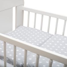 NEW BABY 2-delna posteljnina 90/120 cm siva Stars bela