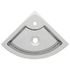 shumee Umivalnik z odprtino za odtekanje 45x32x12,5cm keramičen srebrn