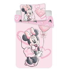 Jerry Fabrics Bombažna posteljnina za otroško posteljico Minnie Pink Heart Baby 100 x 135