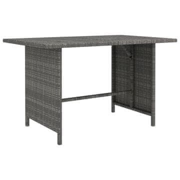 Vidaxl vidaXL Vrtna jedilna miza siva 110x70x65 cm PE ratan