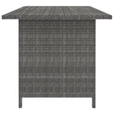 Vidaxl Vrtna jedilna miza siva 110x70x65 cm poli ratan