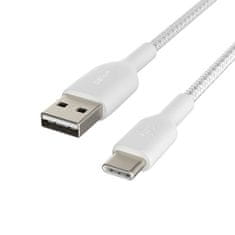 Belkin Boost Charge kabel, USB-A v USB-C, bel, 3 m