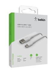 Boost Charge kabel, USB-A v USB-C, bel, 2 m