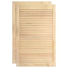 Vidaxl Vrata z letvicami 2 kosa trdna borovina 99,3x59,4 cm