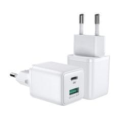 Joyroom Mini Fast Charger polnilnik USB / USB-C 30W PD QC, bela