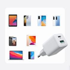 Joyroom Mini Fast Charger polnilnik USB / USB-C 30W PD QC, bela