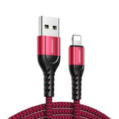 Joyroom N10 3x kabel USB / Lightning 0.25m + 1.2m + 2m, rdeča