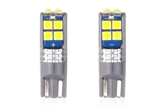 AMIO LED žarnice CANBUS 10SMD 3030 T10 W5W White 12V/24V