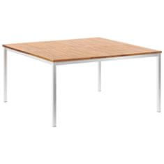 Vidaxl Vrtna jedilna miza 150x150x75cm akacijev les in nerjaveče jeklo
