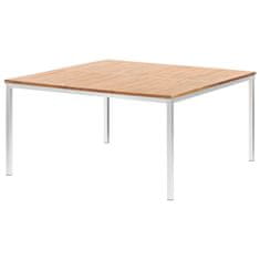 Vidaxl Vrtna jedilna miza 150x150x75cm akacijev les in nerjaveče jeklo