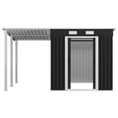 Vidaxl Vrtna lopa z nadstreškom antracitna 335x236x184 cm jeklo