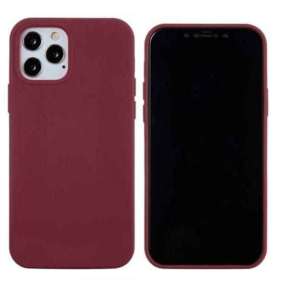 Liquid ovitek za iPhone 13 Pro Max, silikonski, bordo rdeč</