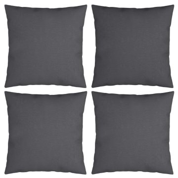 Vidaxl Okrasne blazine 4 kosi antracitne 40x40 cm blago