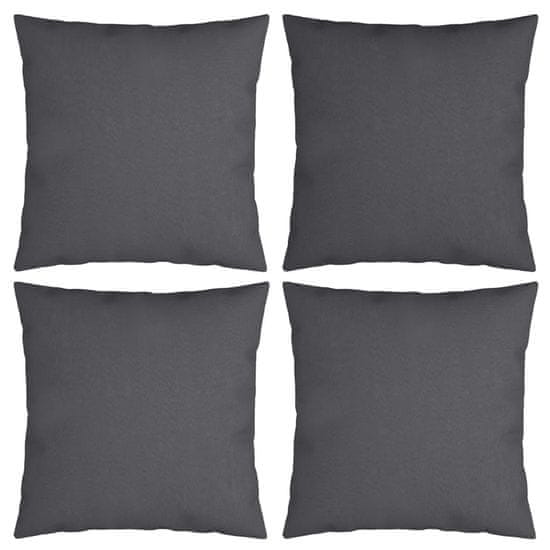 Vidaxl Okrasne blazine 4 kosi antracitne 50x50 cm blago