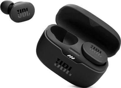lepe brezžične slušalke Bluetooth JBL Tune 130nc TWC, ANC tehnologija aktivnega odpravljanja šumov, 4 mikrofonski sistem, dolgotrajno polnilni etui, JBL slušalke APP, IPX4 vodoodpornost, udobno v ušesih, pametni ambientalni način