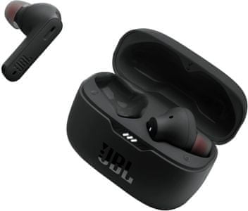 lepe brezžične slušalke Bluetooth JBL Tune 230nc TWC, ANC tehnologija aktivnega odpravljanja šumov, 4 mikrofonski sistem, dolgotrajno polnilni etui, JBL slušalke APP, IPX4 vodoodpornost, udobno v ušesih, pametni ambient način
