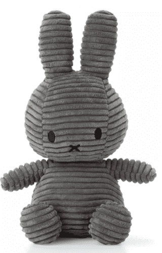  BON-TON-TOYS Miffy Corduroy zajček mehka igrača, 23 cm, siva 