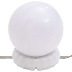Greatstore Toaletna mizica z LED lučkami bela 74,5x40x141 cm
