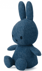 Bon Ton Toys Miffy Denim zajček mehka igrača, 23 cm, kavbojsko modra