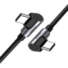 Ugreen Elbow kabel USB-C / USB-C PD QC 3A 1m, siva