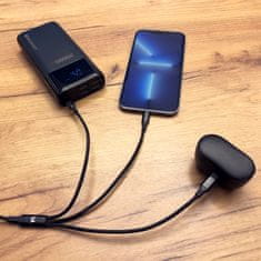 MG 3in1 kabel USB - USB-C/ Micro USB / Lightning 2.8A 1.25m, črna