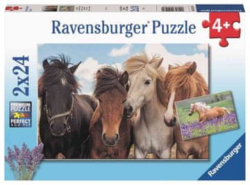 Ravensburger Konji sestavljanka, 2x24 delov