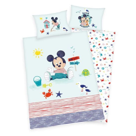 Herding FLANEL posteljno perilo za otroško posteljico Mickey baby Bombažna flanelna, 100/135, 40/60 cm