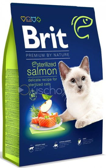 Brit Nature Cat mačja hrana losos, 8 kg
