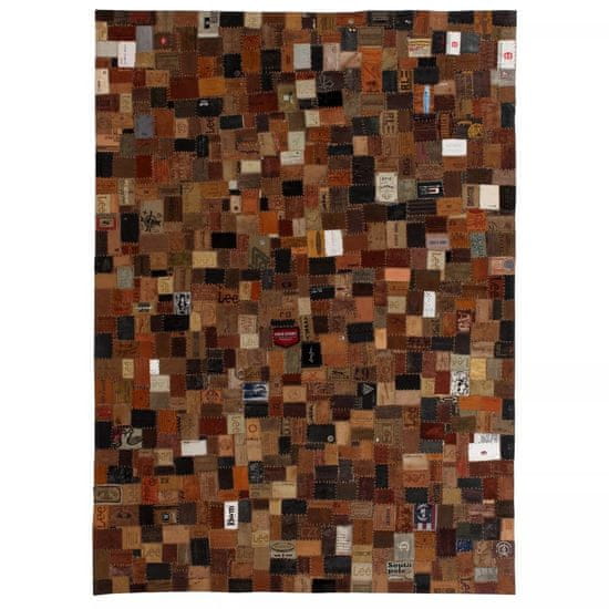 Greatstore Preproga iz usnjenih oznak kavbojk mozaik 120x170 cm