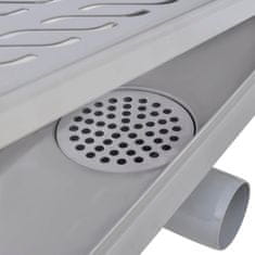 Vidaxl Kanaleta za tuš valovi 1030x140 mm nerjaveče jeklo