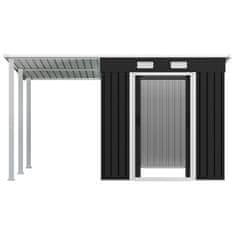 Vidaxl Vrtna lopa z nadstreškom antracitna 335x193x184 cm jeklo