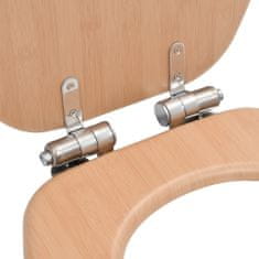 Greatstore Deska za WC školjko počasno zapiranje MDF dizajn bambusa