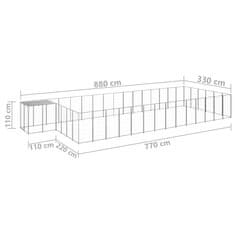 Vidaxl Pasji boks srebrn 26,62 m2 jeklo