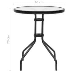 Greatstore Vrtna miza črna Ø60x70 cm jeklo