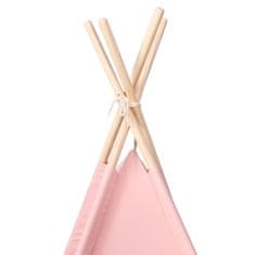 Vidaxl Otroški tipi šotor z vrečo peach skin roza 120x120x150 cm