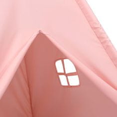 Vidaxl Otroški tipi šotor z vrečo peach skin roza 120x120x150 cm