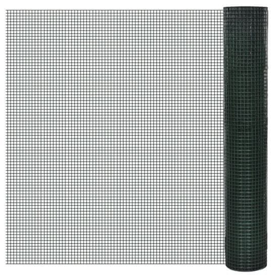 Vidaxl Žična ograja pocinkana s PVC oblogo 10x1 m zelena