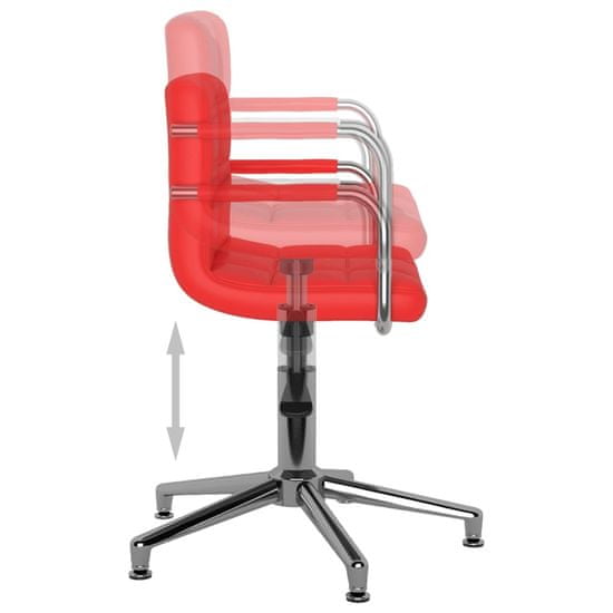 Vidaxl Vrtljiv pisarniški stol rdeče umetno usnje