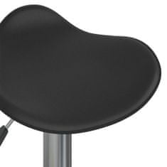 Vidaxl Barski stolček 2 kosa črno kromirano jeklo in umetno usnje