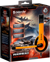 Defender Warhead G-120 gaming slušalke, črni + oranža, 2 m kabel