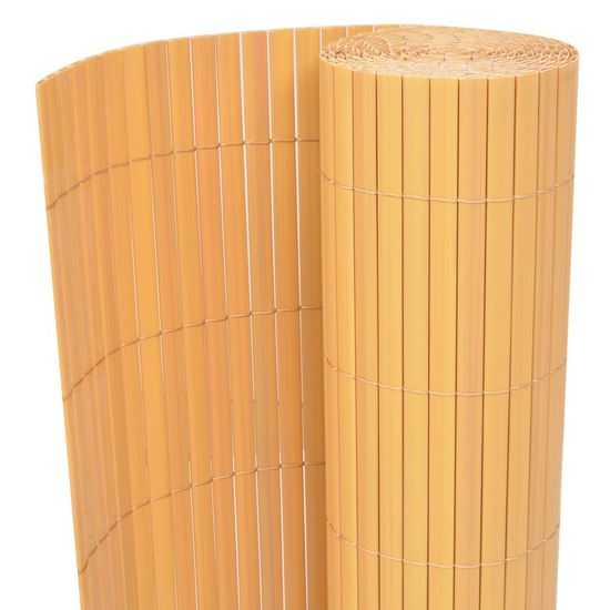 Vidaxl Dvostranska vrtna ograja PVC 90x300 cm rumena