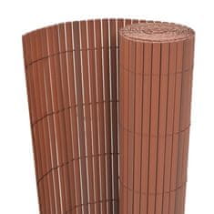 Vidaxl Dvostranska vrtna ograja PVC 90x300 cm rjava