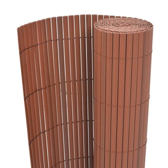 Vidaxl Dvostranska vrtna ograja PVC 90x300 cm rjava