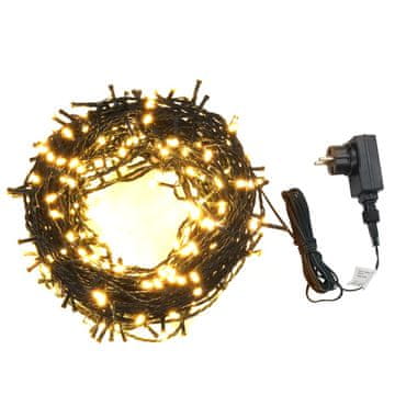 Vidaxl Lučke s 1000 LED diodami 100 m 8 svetlobnih učinkov IP44 toplo bele