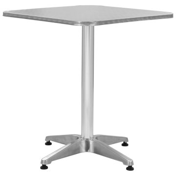 Vidaxl Vrtna miza srebrna 60x60x70 cm aluminij